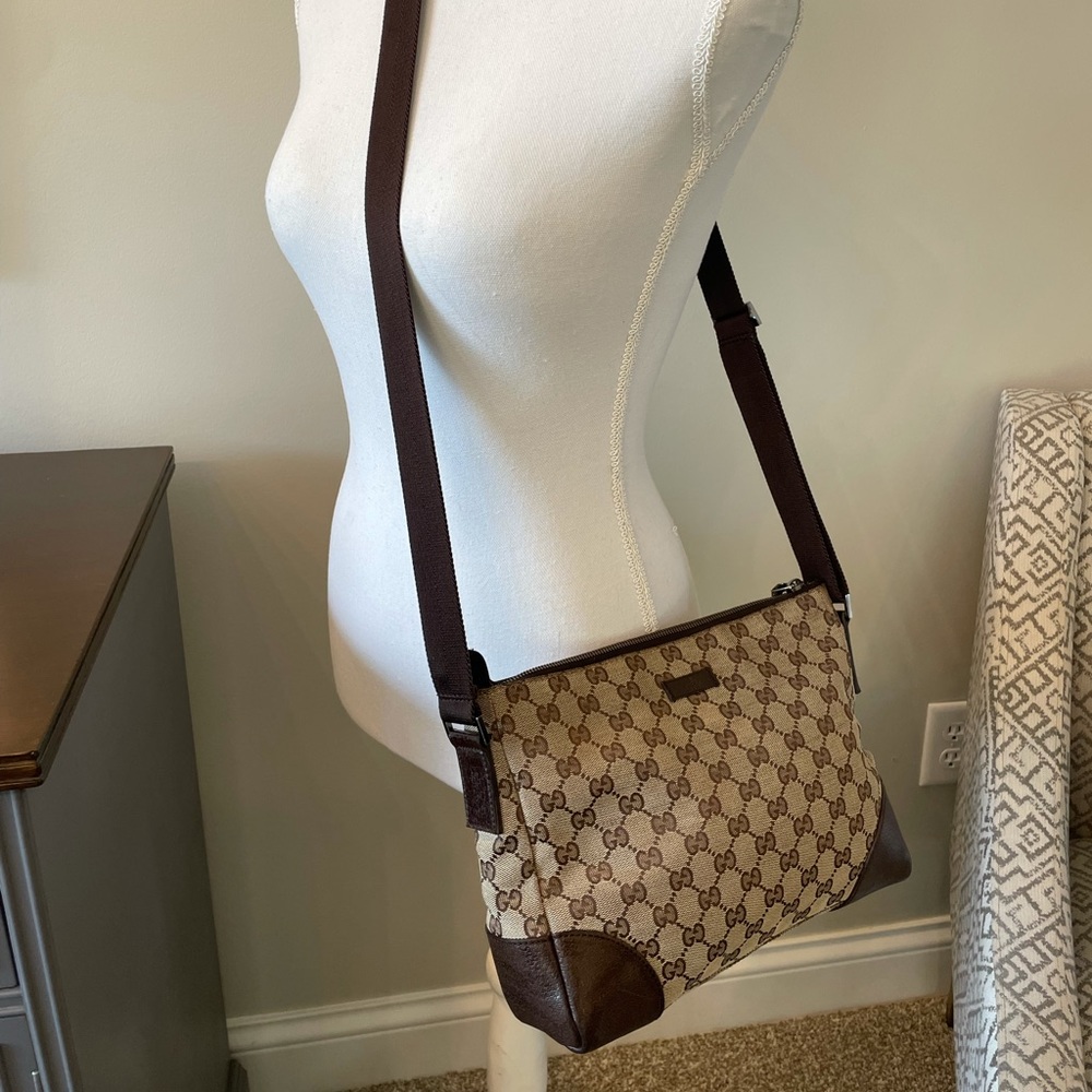 Gucci Brown Canvas Crossbody